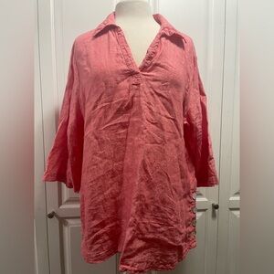 Soft Red Linen Tunic